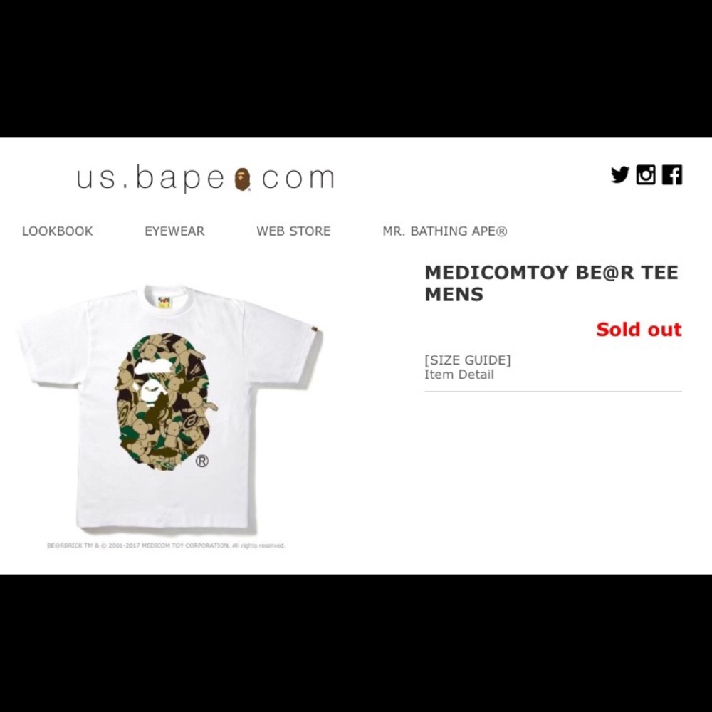 Bape x Medicom Be@r Tee A Bathing Ape Camo